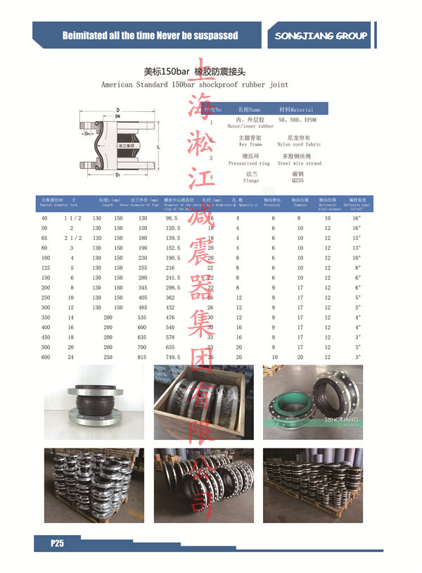 美標150LB橡膠防震接頭樣品實拍、發貨照片 橡膠接頭
